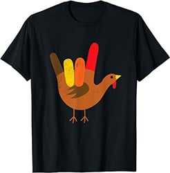 American Sign Language I Love You Thanksgiving Turkey Tshirt